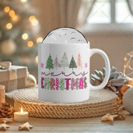 Cute Boho Xmas Tree Sublimation Design Jumbo-Tasse