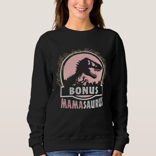Cute Bonus Mama Saurus Rex Mamasaurus Stepmom Moth Sweatshirt (Vorderseite)