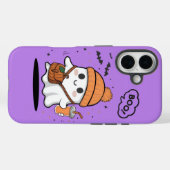 Cute Boo Ghost Girly iPhone 16 Phone Case – Kawaii (Rückseite (Horizontal))