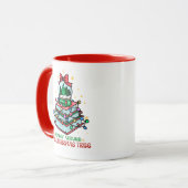 Cute Book Lover Reading Around the Christmas Tree Tasse (Vorderseite Links)
