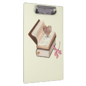 Cute book withe map heart and flower klemmbrett (Rechts)