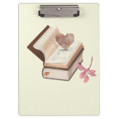 Cute book withe map heart and flower klemmbrett (Vorderseite)