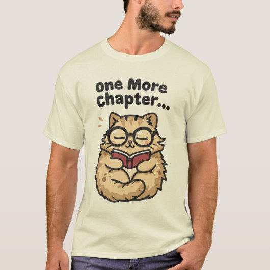 Cute Bookworm Cat T-Shirt (Vorderseite)