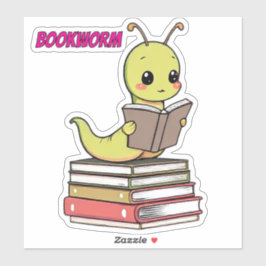 Cute Bookworm Sticker | Adorable Reading Worm 