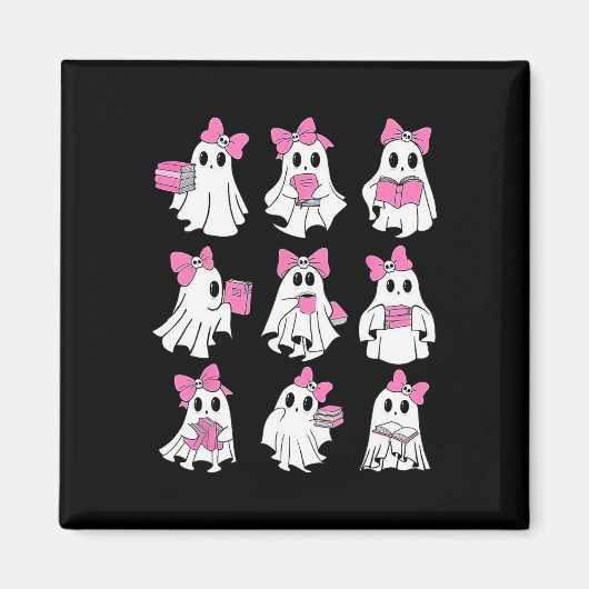 Cute Booooks Ghost Read More Books Funny Teacher H Magnet (Vorne)