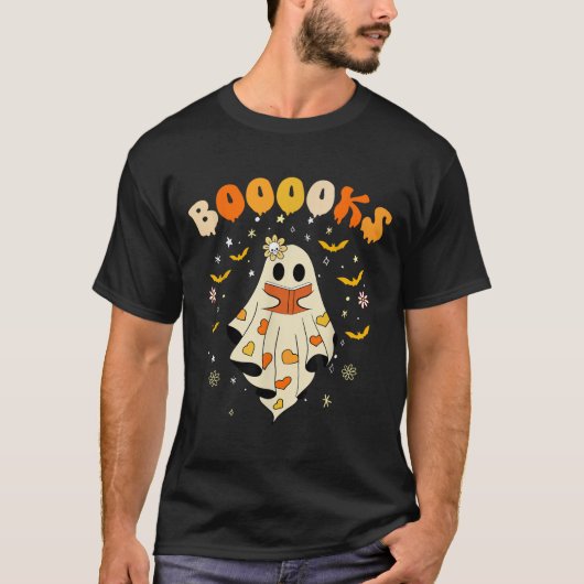 Cute Booooks Ghost Read More Books Funny Teacher H T-Shirt (Vorderseite)