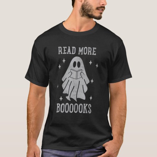 Cute Booooks Ghost Read More Books Funny Teacher H T-Shirt (Vorderseite)