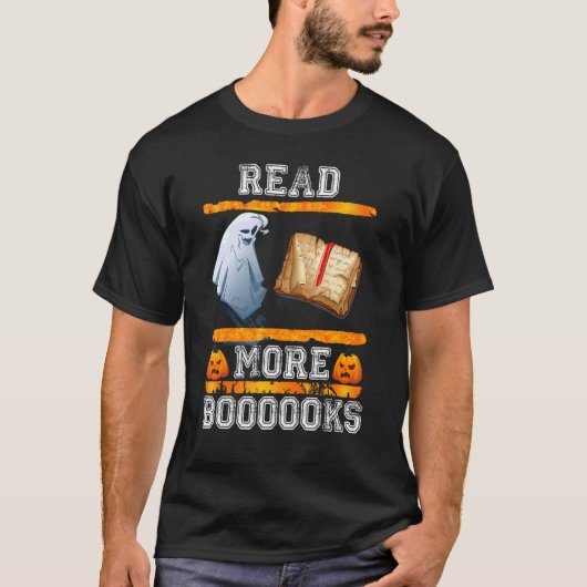 Cute Booooks Ghost Read More Books Funny Teacher H T-Shirt (Vorderseite)