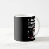 Cute Border Collie Dog Christmas Naughty Nice Trie Kaffeetasse (VorderseiteRechts)