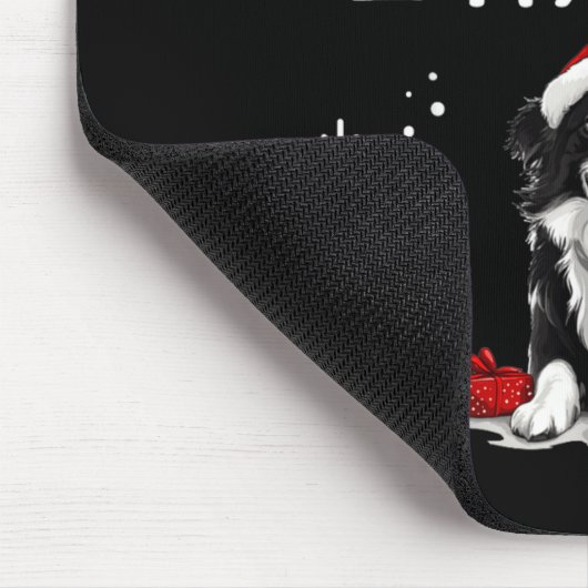 Cute Border Collie Dog Christmas Naughty Nice Trie Mousepad (Ecke)