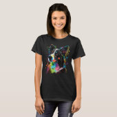 Cute Border Collie Dog on Border Collie 2 T-Shirt (Vorne ganz)