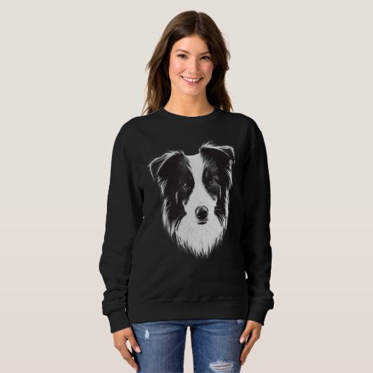 Cute Border Collie Face Design Sweatshirt (Vorne ganz)