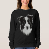 Cute Border Collie Face Design Sweatshirt (Vorderseite)