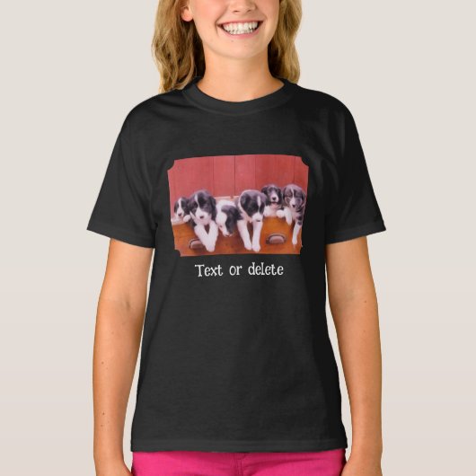 Cute Border Collie Puppies Personalized T-Shirt (Vorderseite)