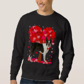 Cute Boston Terrier Dog Valentines Day Heart Puppy Sweatshirt (Vorderseite)