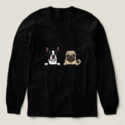 Cute Boston Terrier & Pug Dog Tri-Blend Shirt (Design Vorderseite)