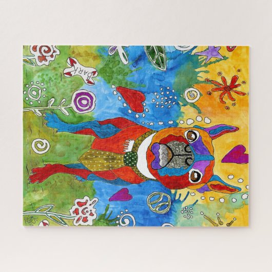 Cute Boston Terrier Puzzle - 520 Teile (Horizontal)