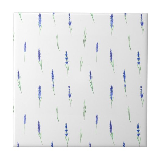 Cute Botanical Elegant Lavender Ceramic Tile Fliese (Vorderseite)