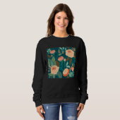 Cute Botanical Roses Illustration Gorgeous Flower Sweatshirt (Vorne ganz)