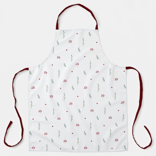 Cute Botanical Winter Christmas Pattern Apron Schürze (Vorderseite)
