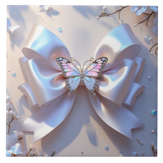 Cute bow Ceramic Tile Fliese (Vorderseite)