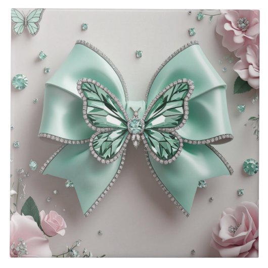 Cute bow Ceramic Tile Fliese (Vorderseite)