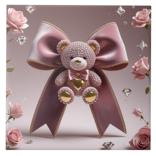 Cute bow Ceramic Tile Fliese (Vorderseite)