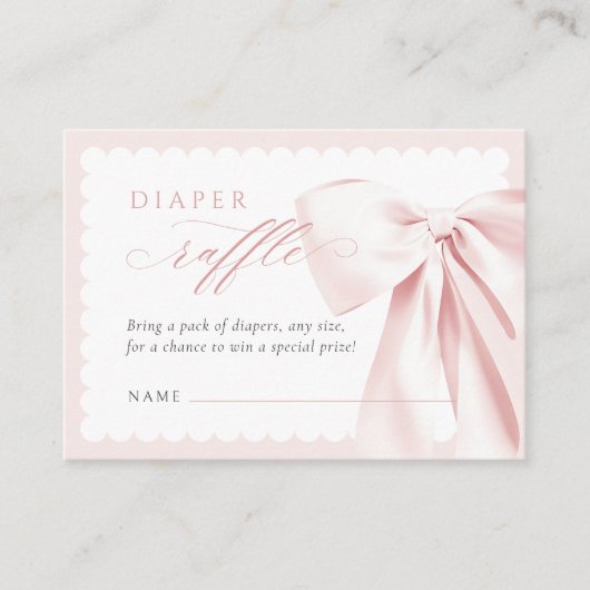 Cute Bow Diaper Raffle Begleitkarte (Vorderseite)