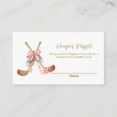 Cute Bow Hockey Girl Diaper Raffle Baby Shower Begleitkarte (Vorderseite)