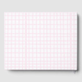 Cute Bow Pastel Pink Gingham Baby Shower Gästebuch (Rückseite)