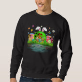 Cute Bowling Ball Egg & Bunny Ears Happy Easter Da Sweatshirt (Vorderseite)