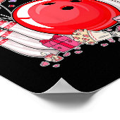 Cute Bowling Ll Valentine Heart Lover Player Bowle Poster (Ecke)