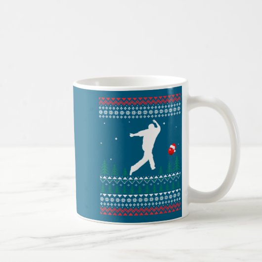 Cute Bowling Player Santa Claus Hat Ugly Christmas Kaffeetasse (Rechts)