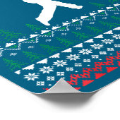 Cute Bowling Player Santa Claus Hat Ugly Christmas Poster (Ecke)