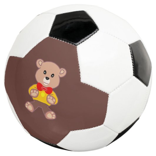 Cute Bowtie Teddy Bear Brown Soccer Ball (Dreiviertel)