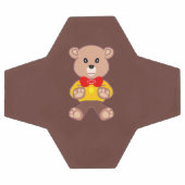 Cute Bowtie Teddy Bear Brown Soccer Ball (Flach)