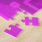 Cute Bowtie Teddy Bear Pink Geometric  Puzzle (Seite)