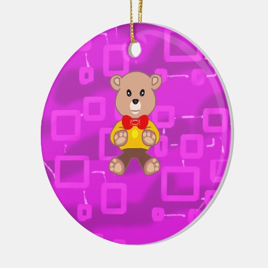 Cute Bowtie Teddy Bear  Spaceship  Keramik Ornament (Links)