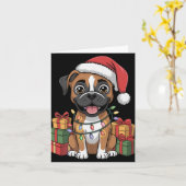 Cute Boxer Christmas Xmas Design Funny Dog Lover H Karte (Gelbe Blume)