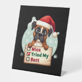 Cute Boxer dog Dog Christmas Nice Tried my Best ( Sockelschild (Vorderseite)