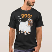 Cute Boxer Dog Dressed Ghost Halloween Funny Boo T-Shirt (Vorderseite)