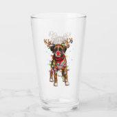 Cute Boxer Dog Funny Christmas Holiday Gifts Glas (Rückseite)