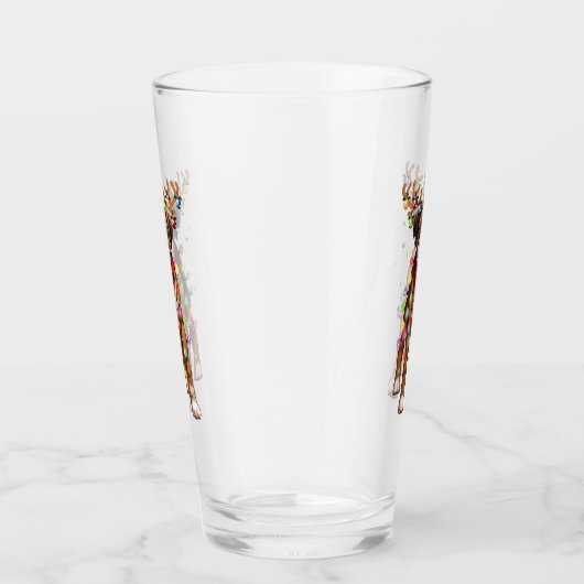 Cute Boxer Dog Funny Christmas Holiday Gifts Glas (Rechts)
