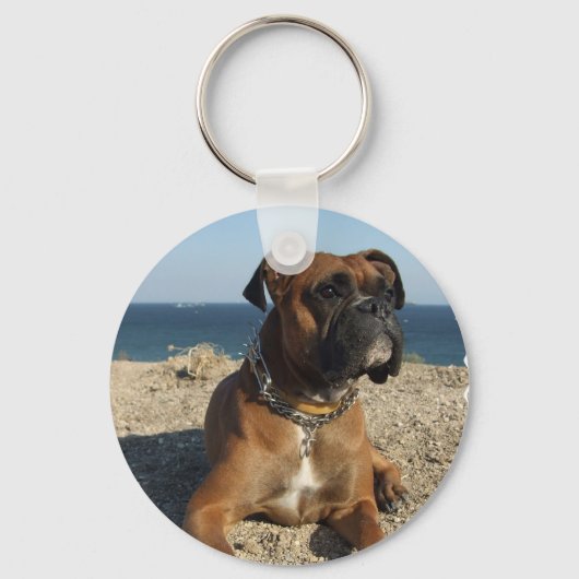 Cute Boxer Dog Keychain Schlüsselanhänger (Vorderseite)