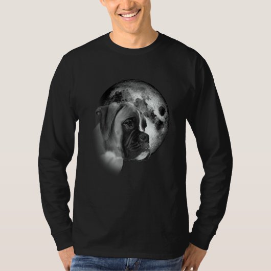 cute Boxer Dog with Moon Boxer Dog T-Shirt (Vorderseite)