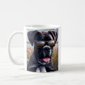 Cute Boxer Dog with Shades Kaffeetasse