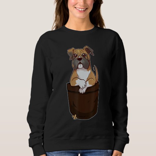 Cute Boxer In Your Pocket Dog     Men Women Sweatshirt (Vorderseite)