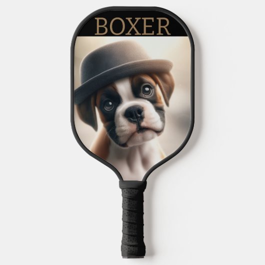 Cute Boxer Puppy – Stylish Dog Art Pickleball Schläger (Vorderseite)