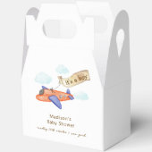 Cute Boy Minimal Aviator Airplane Baby Shower  Geschenkschachtel (Offen)