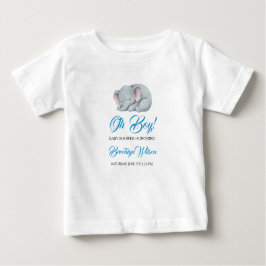 Cute Boy’s Elephant Watercolor Baby Shower Baby T-shirt